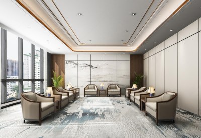 新中式会客厅3D模型下载